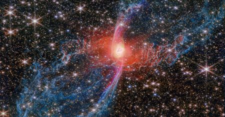 La nébuleuse de l'Araignée rouge par le télescope James Webb