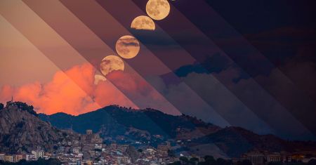 Lever de Lune sur l'Etna