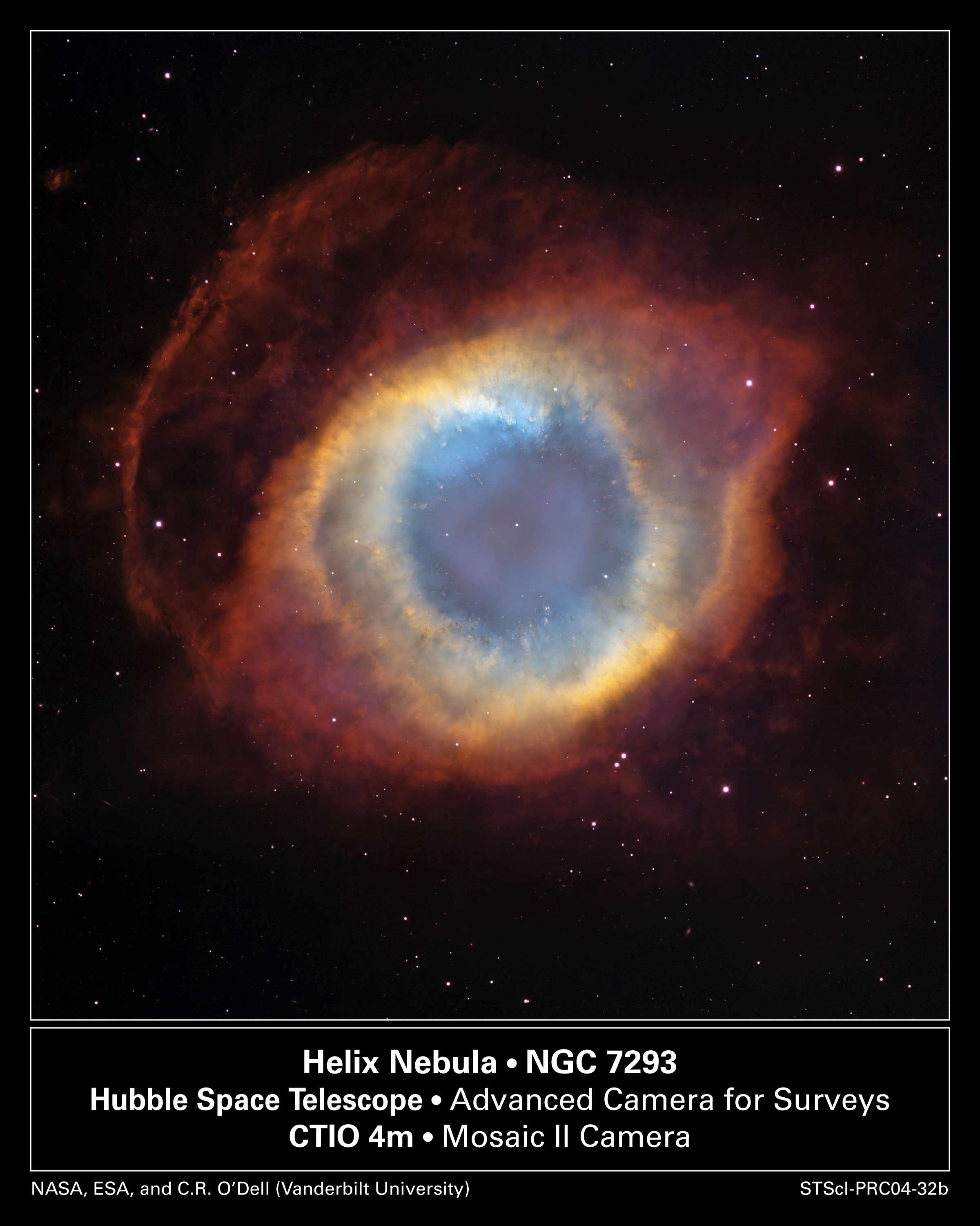 La Nébuleuse Hélix par Blanco et Hubble