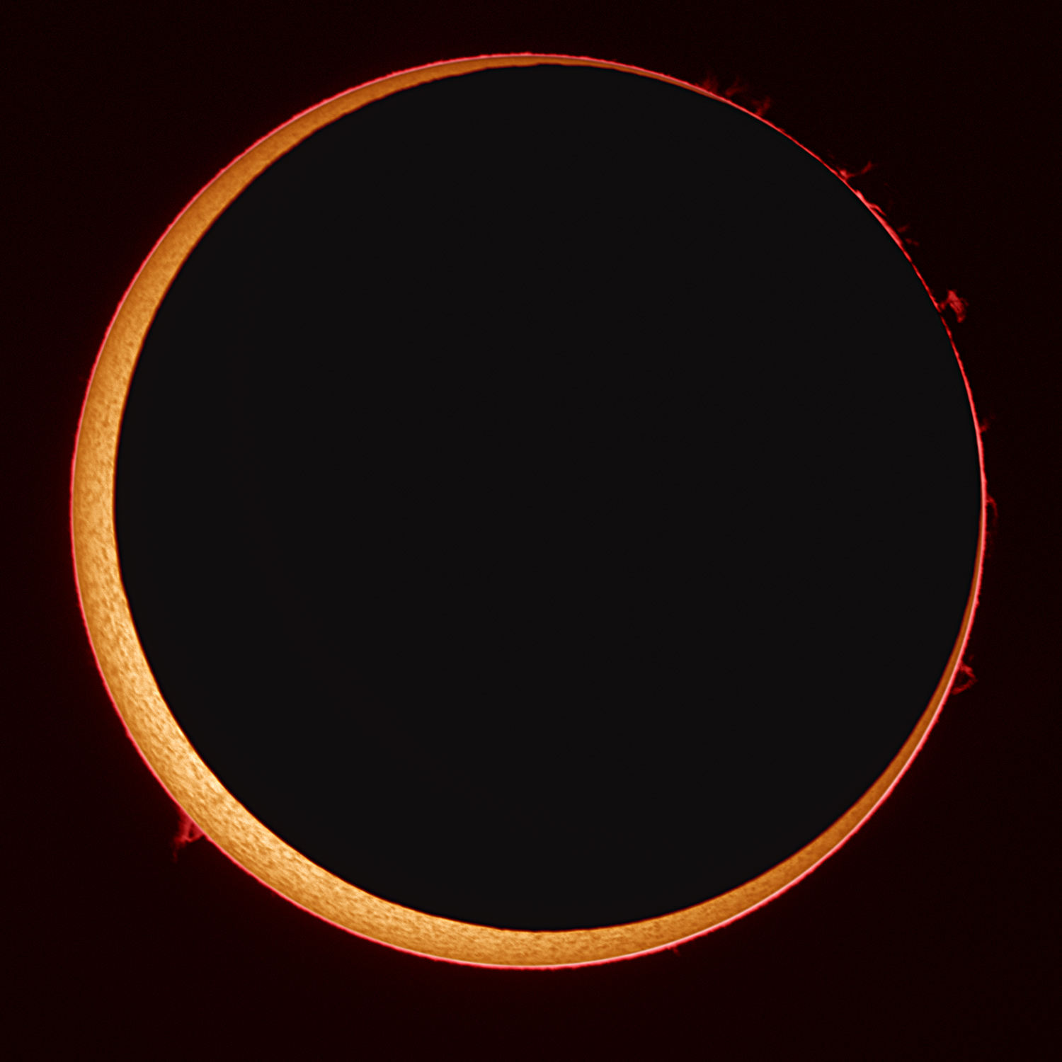Eclipse solaire annulaire à haute résolution