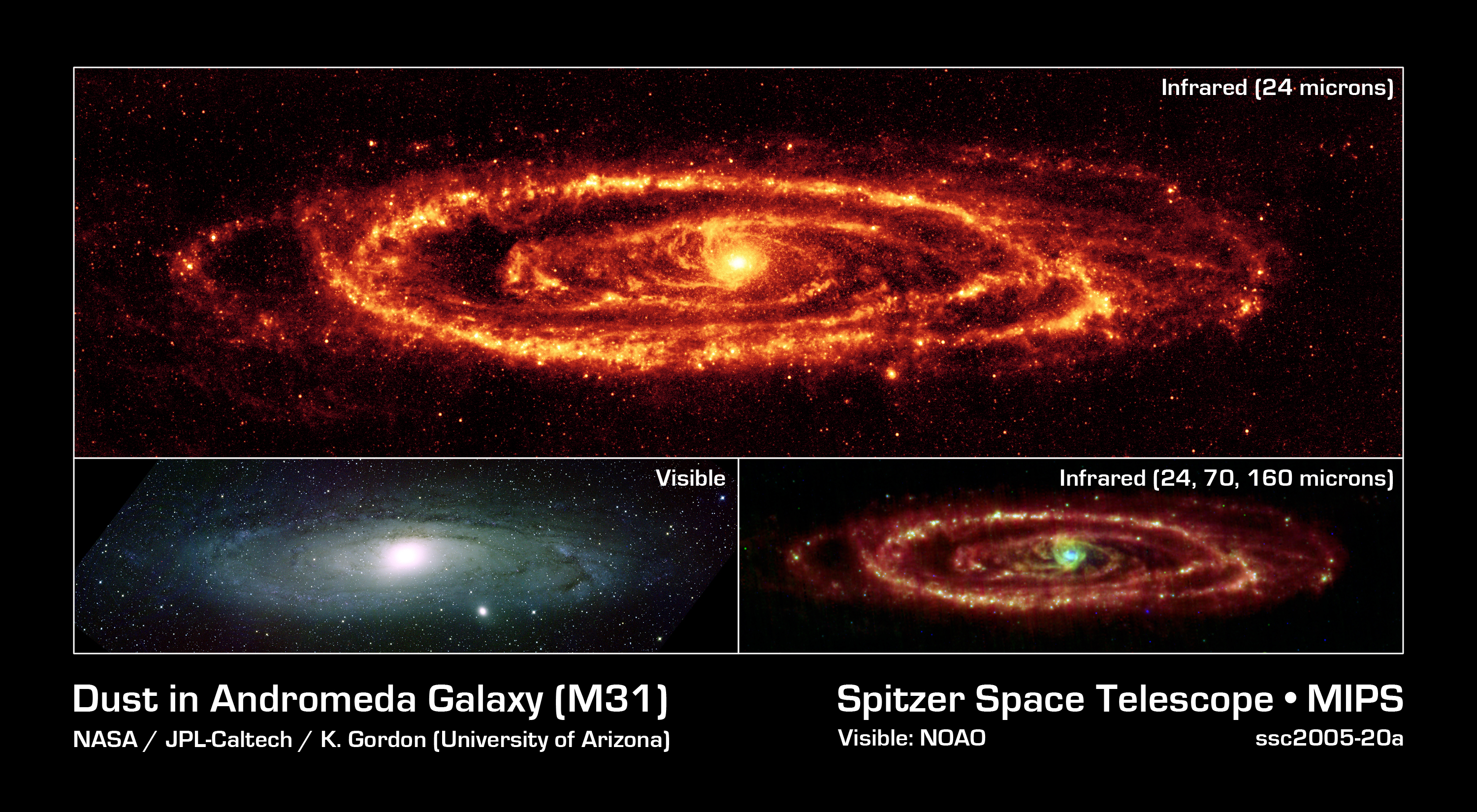 La galaxie d\'Andromède en infrarouge