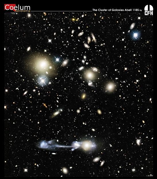 Collision galactique dans Abell1185