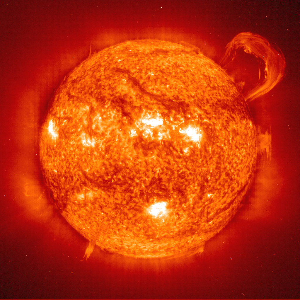 Une protubérance solaire par SOHO