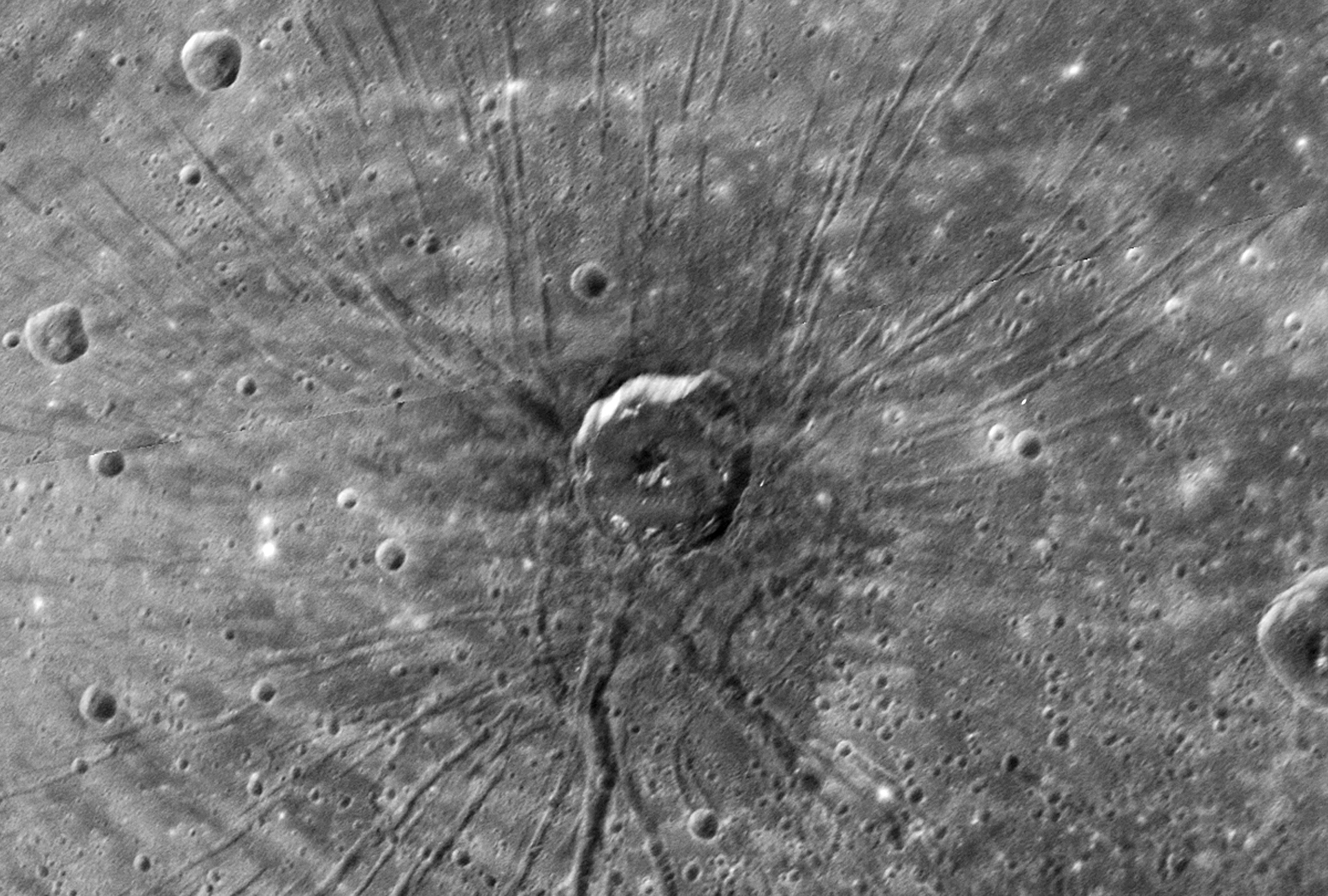 Un cratère en forme d\'araignée sur Mercure