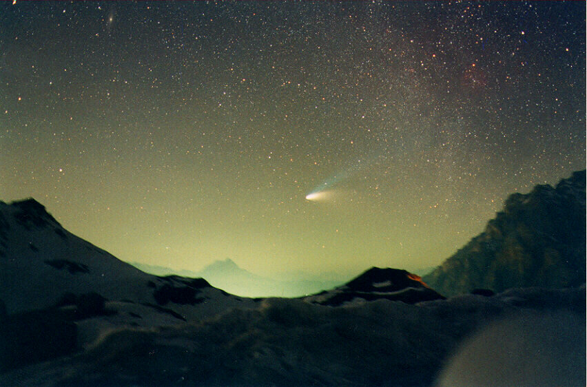 La comète Hale-Bopp au dessus de Val Parola