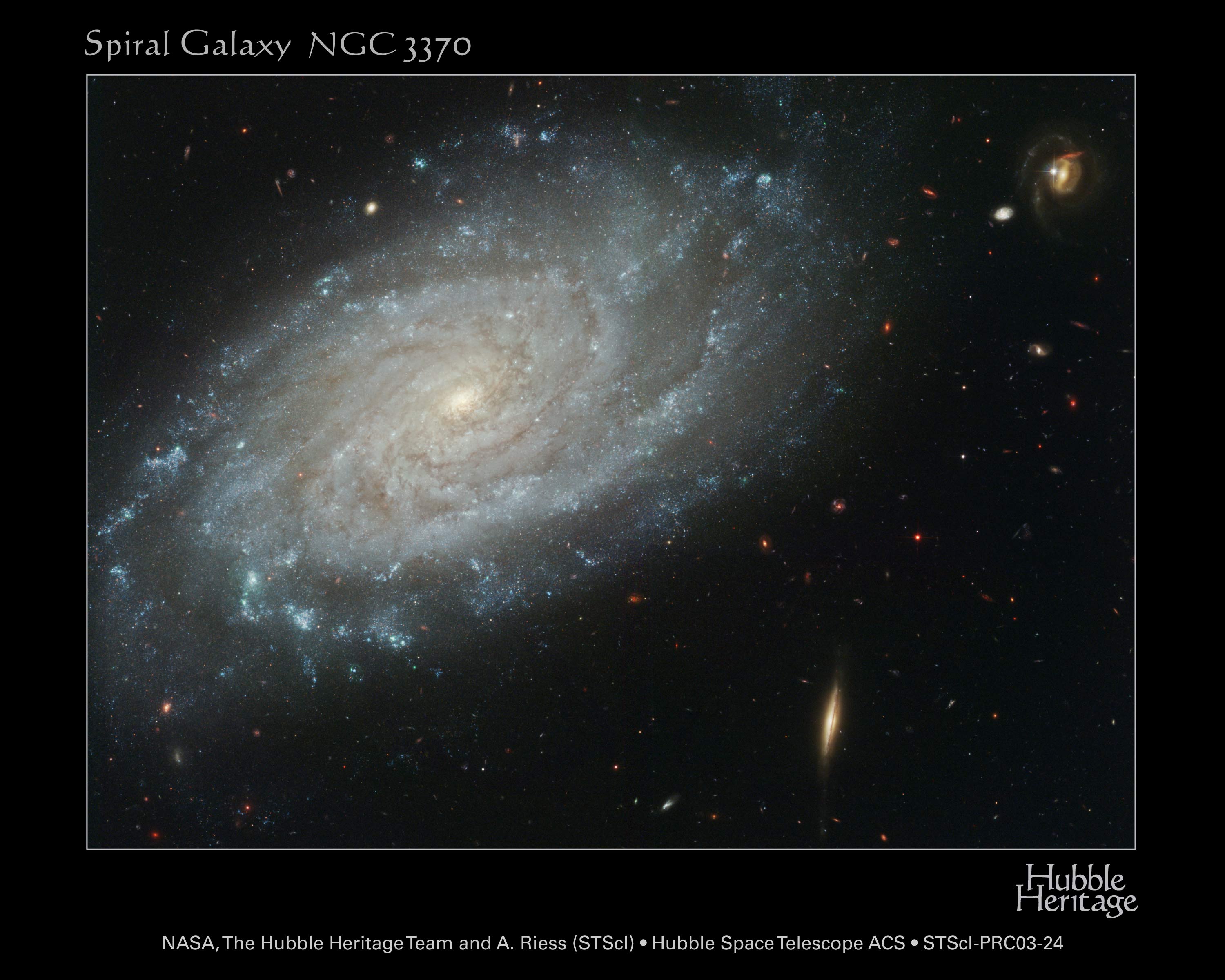 La galaxie spirale NGC 3370 vue par Hubble