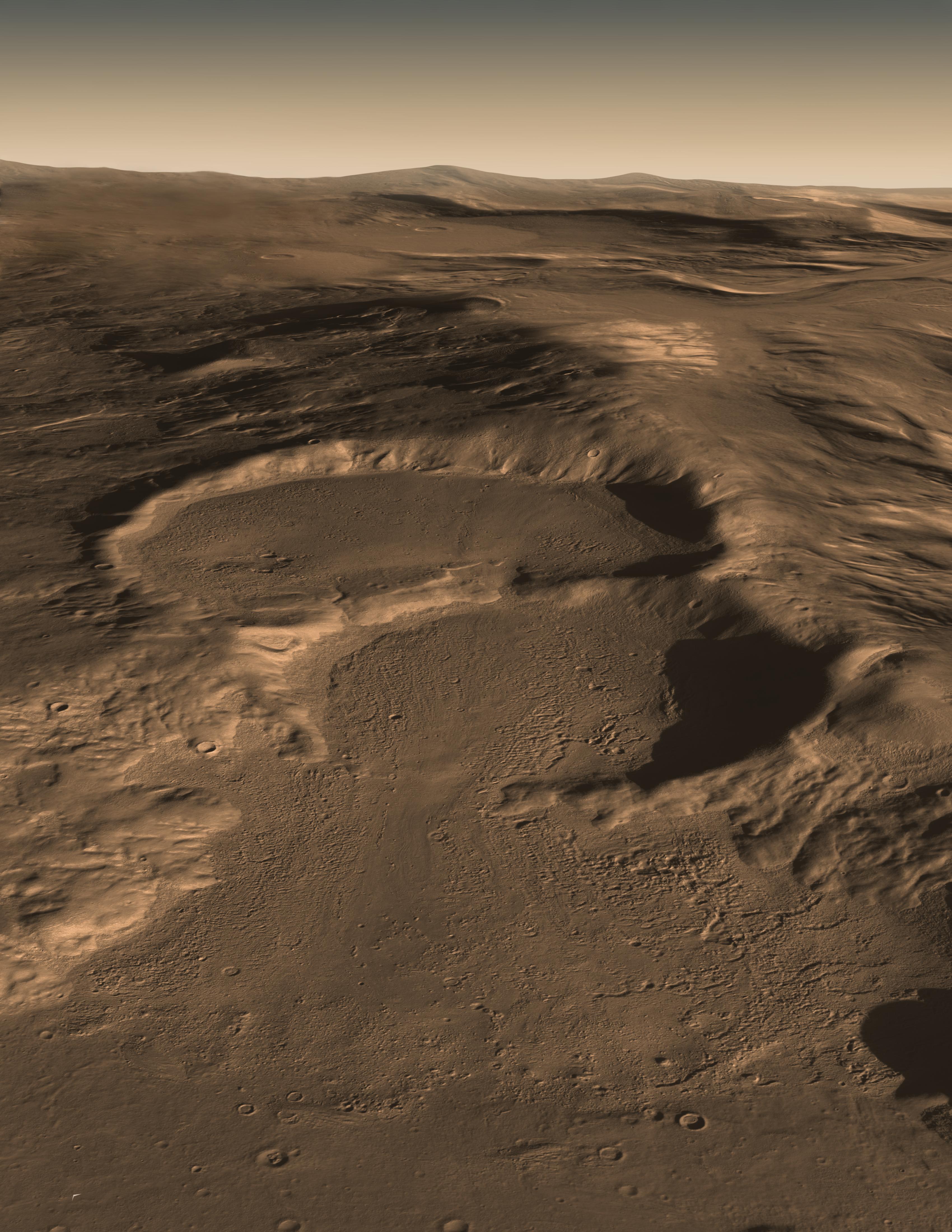 Grands glaciers souterrains sur Mars