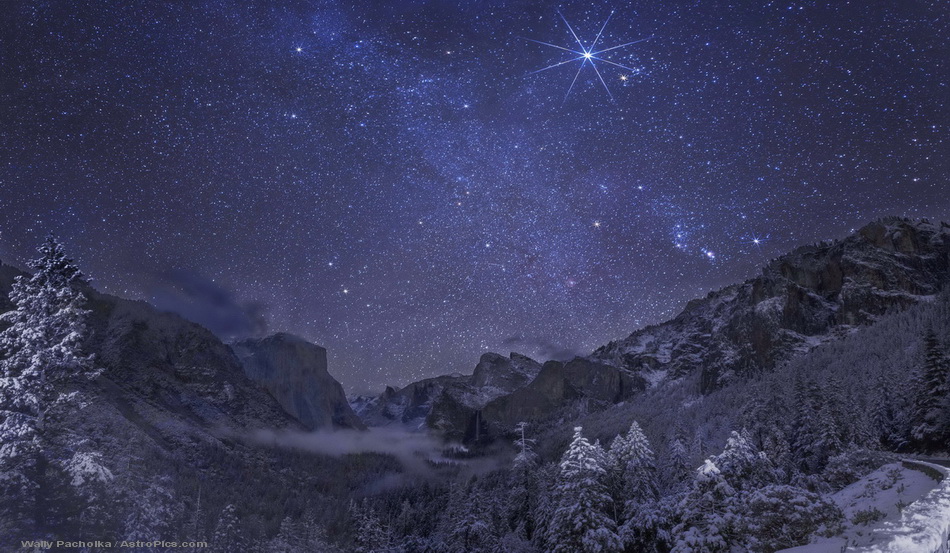 Nuit d\'hiver dans la vallée de Yosemite