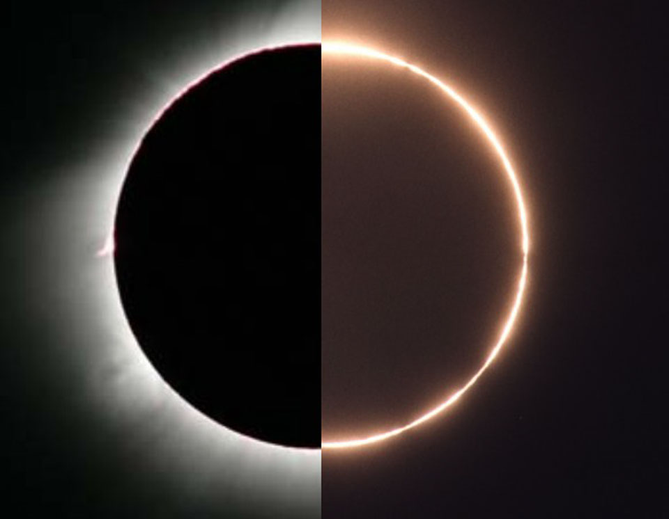Rare éclipse hybride aujourd\'hui