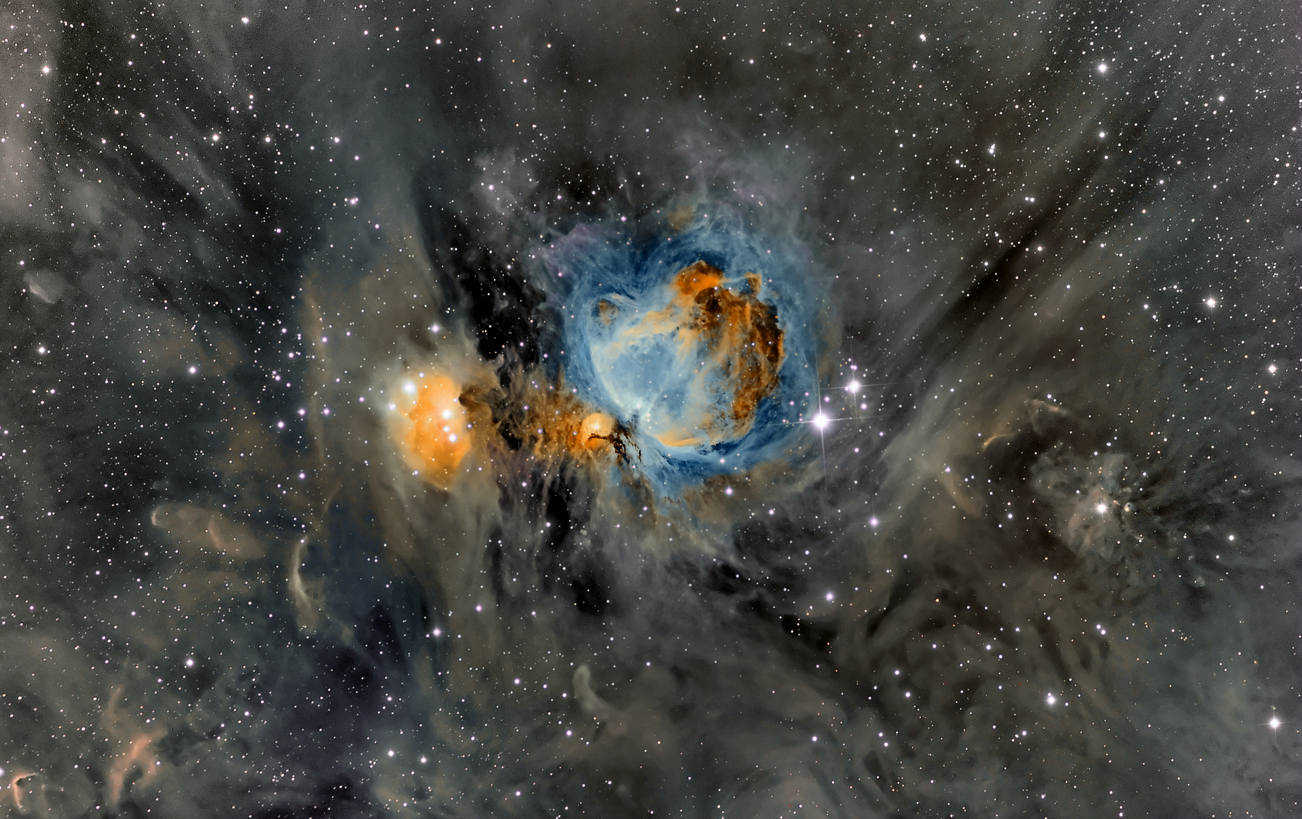 La nébuleuse d\'Orion dans la poussière