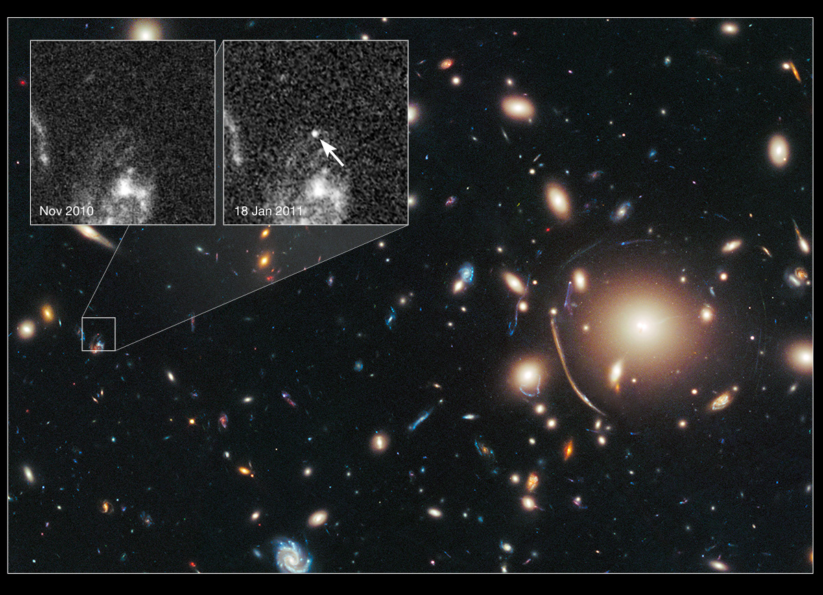 Supernova magnifiée par un amas