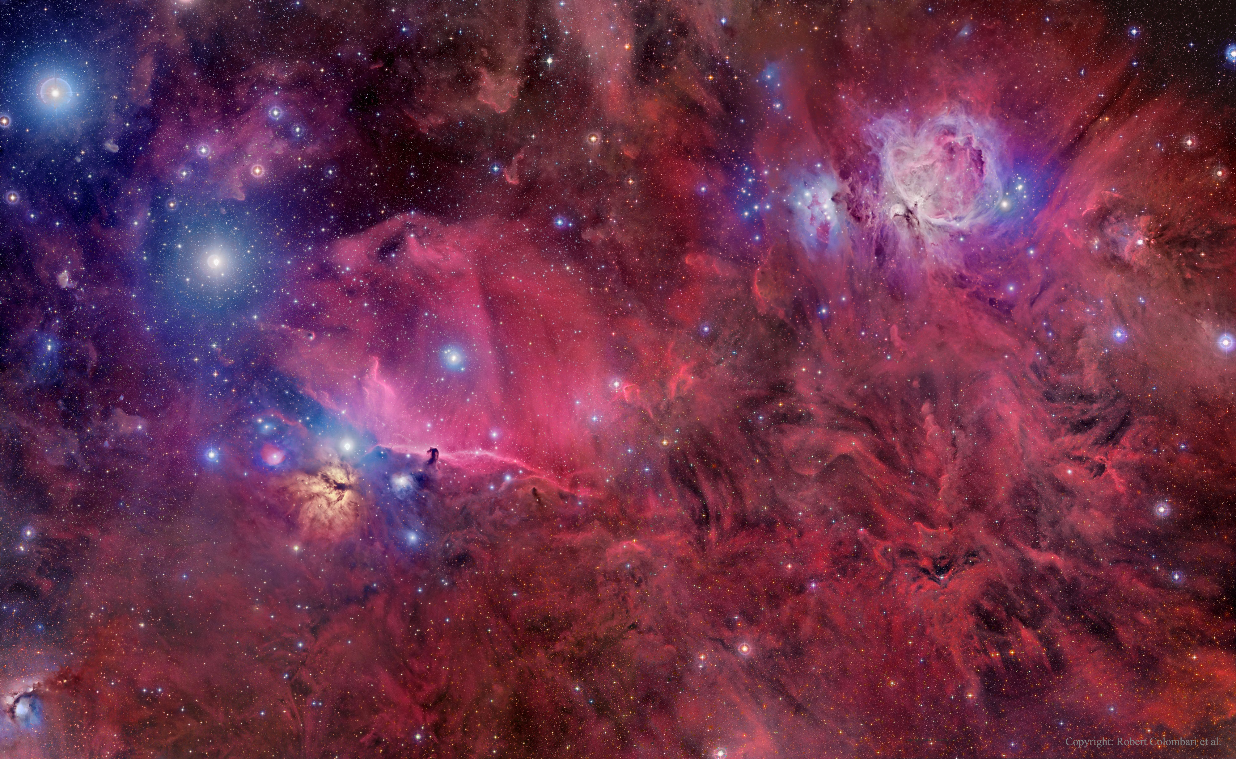 Orion en gaz, poussière et étoiles
