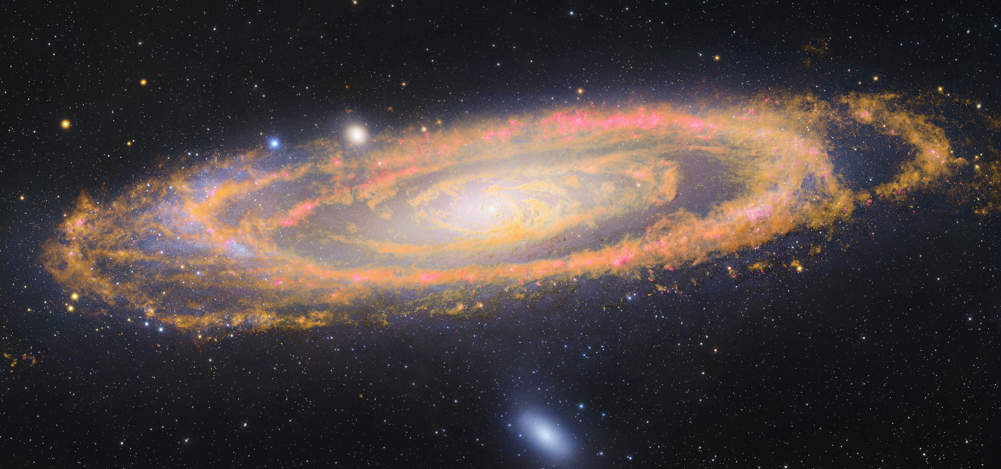 La galaxie d\'Andromède dans l\'infrarouge ET le visible