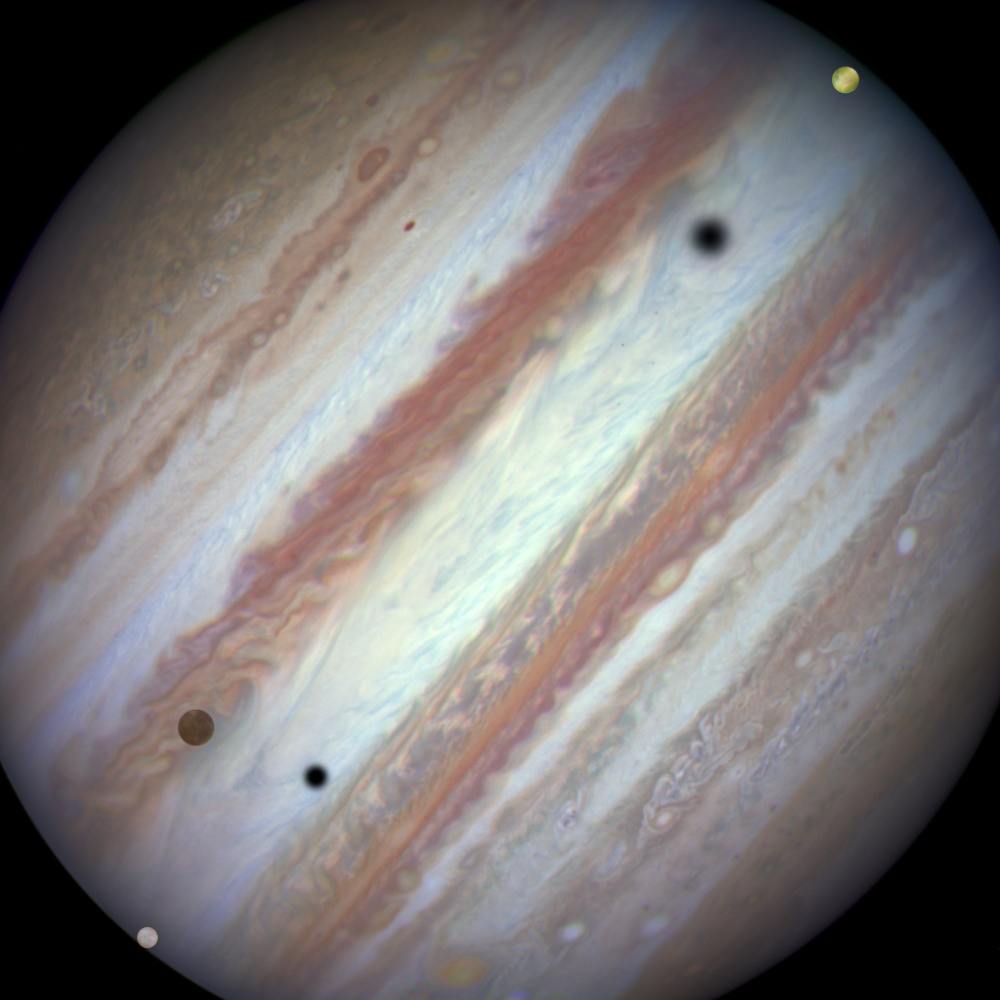 Triple conjonction de lunes sur Jupiter