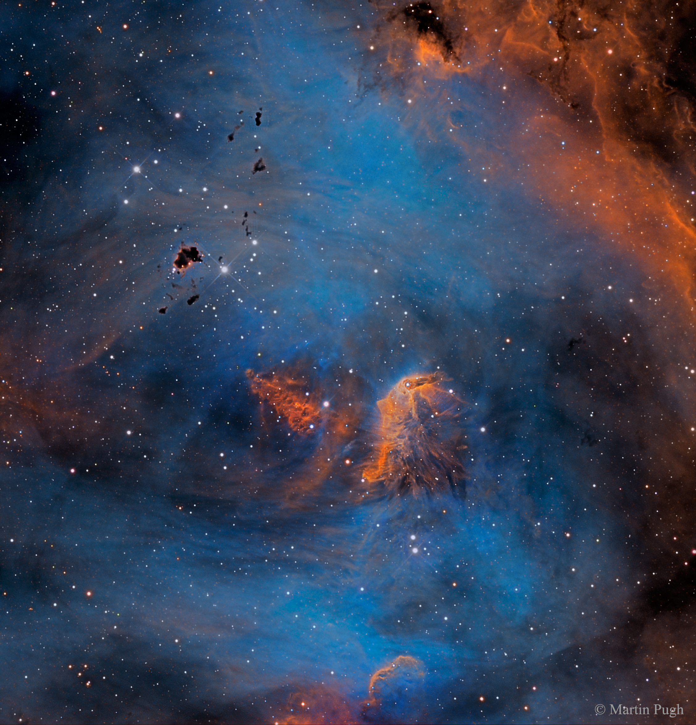 Etoiles et globules dans IC 2944