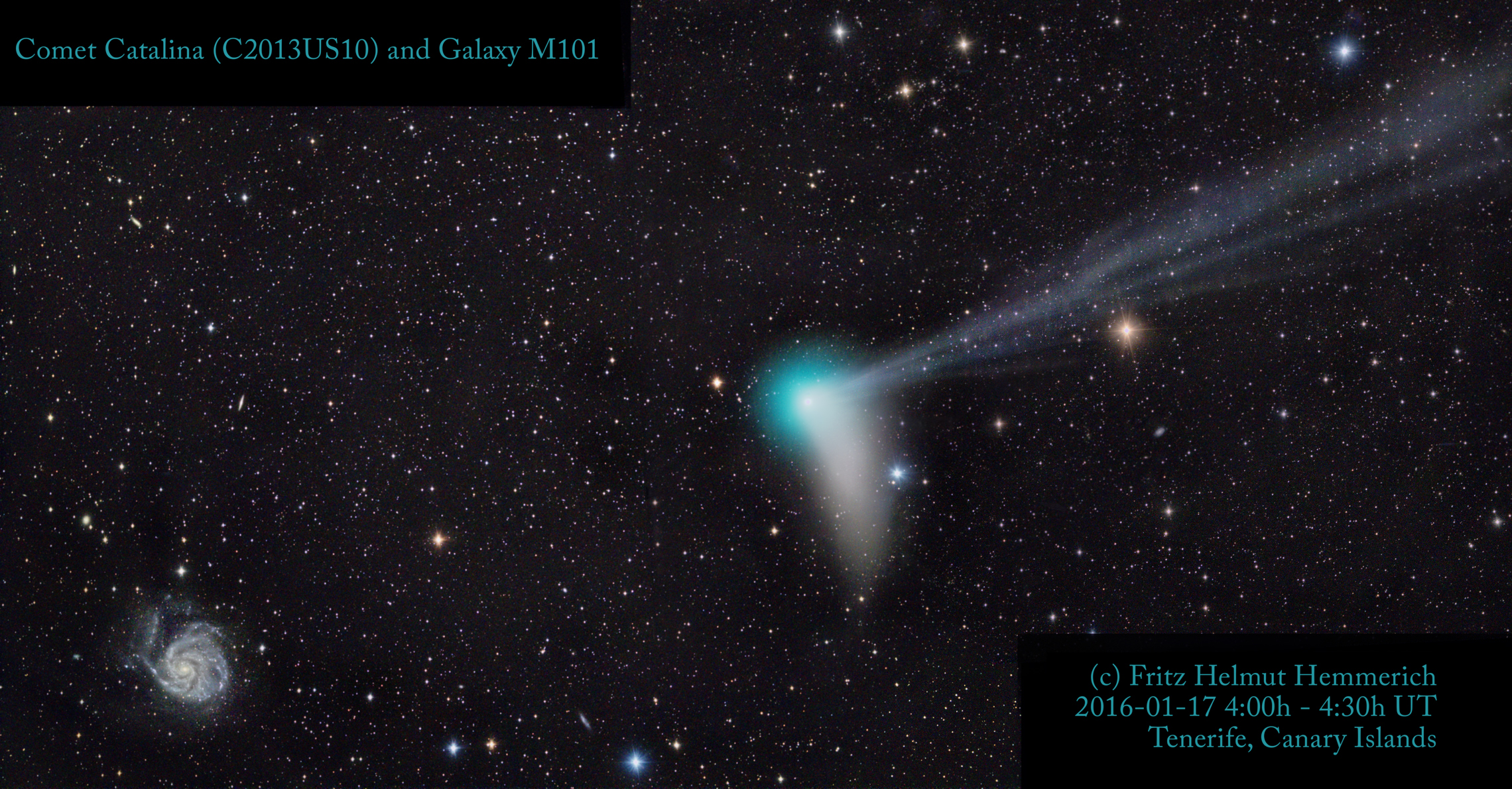 La comète Catalina du côté de M101