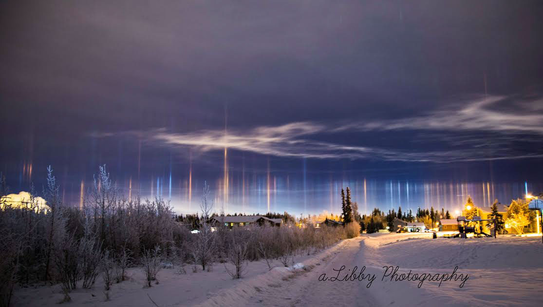 Piliers de lumière sur l\'Alaska
