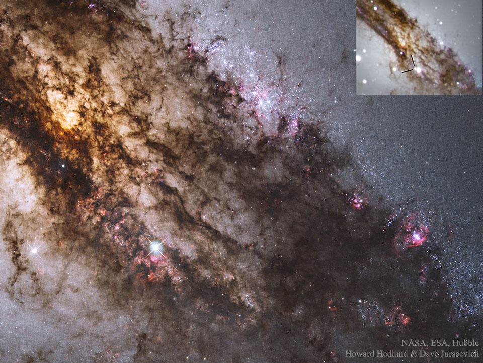 Une supernova à travers la poussière galactique