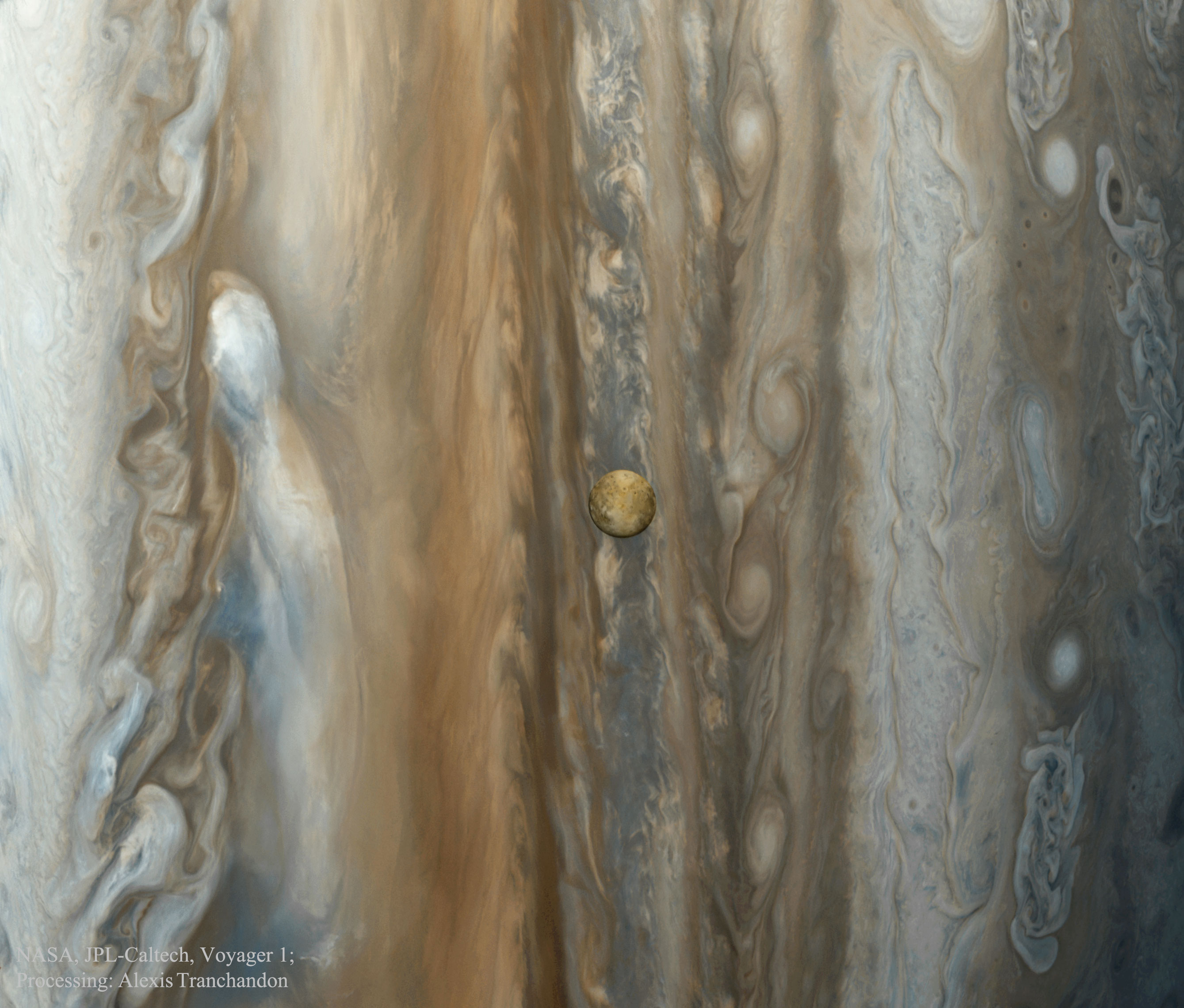 Io et Jupiter par Voyager 1