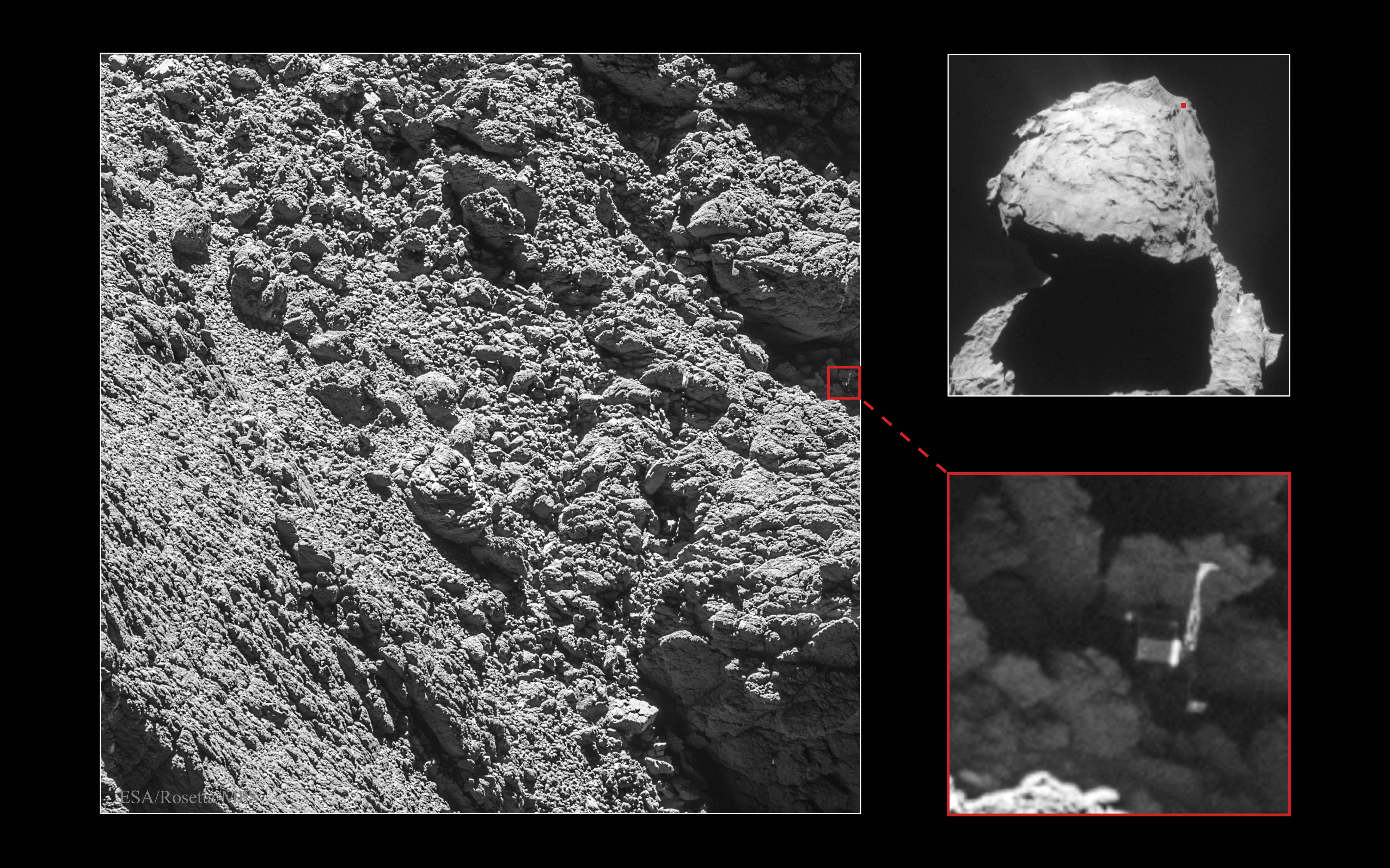 Philae retrouvé sur sa comète