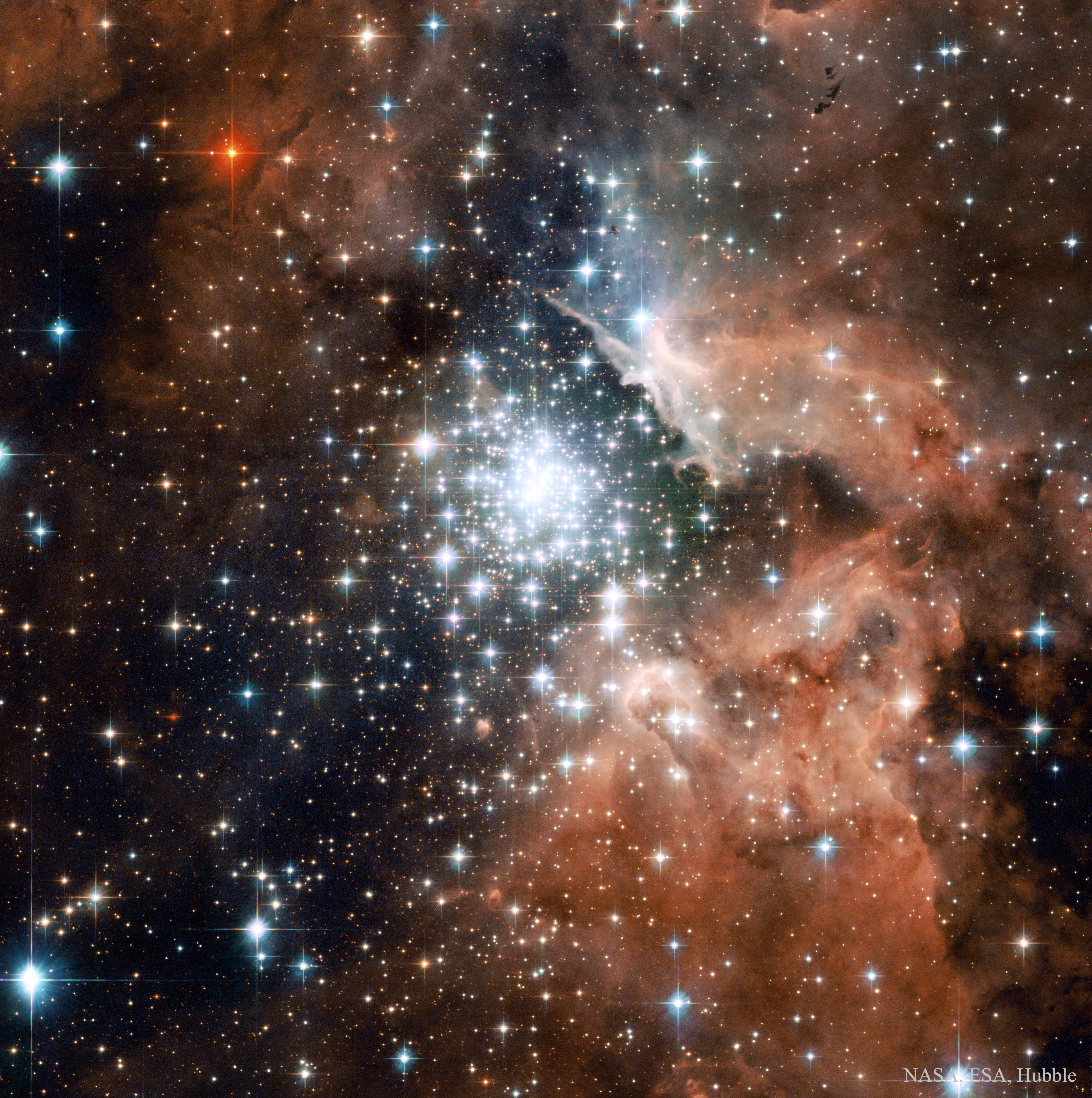 Flambée d\'étoiles en amas dans NGC 3603