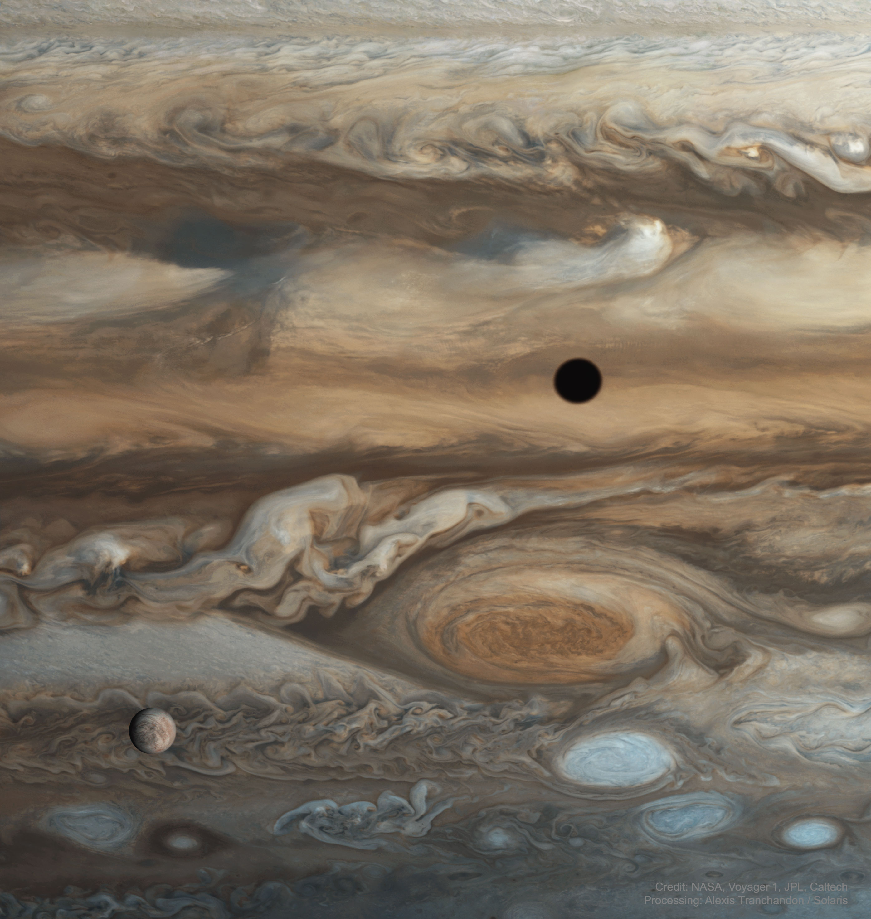 Europe et Jupiter vues par Voyager 1
