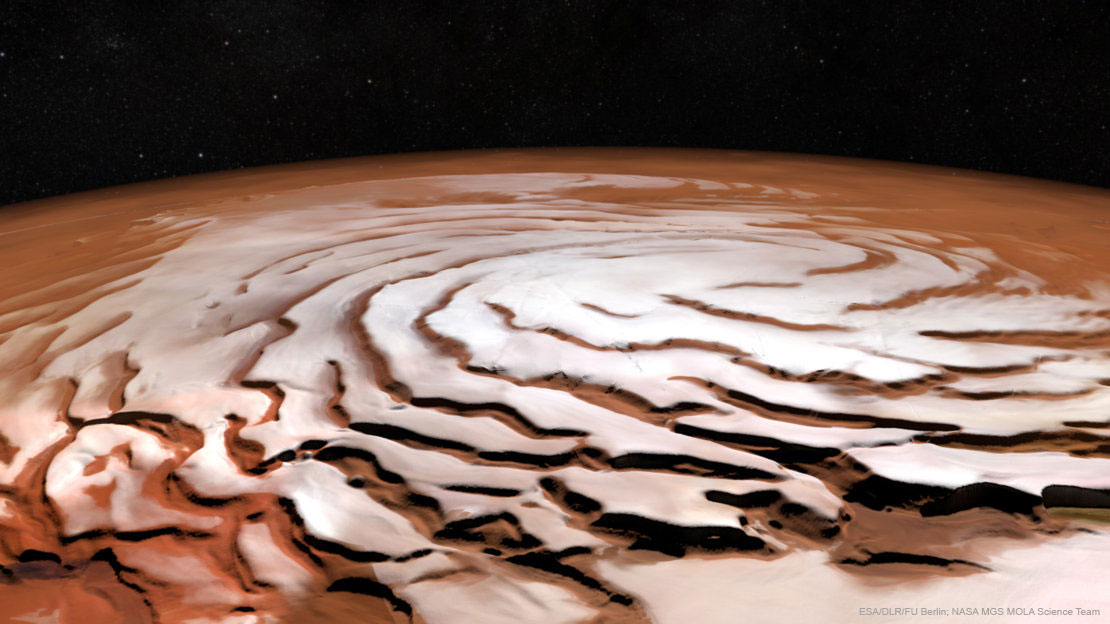 La spirale du pôle Nord de Mars