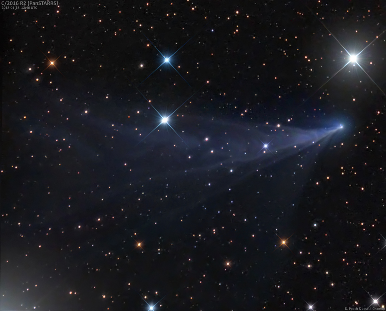 Une comète bleue dans le Taureau