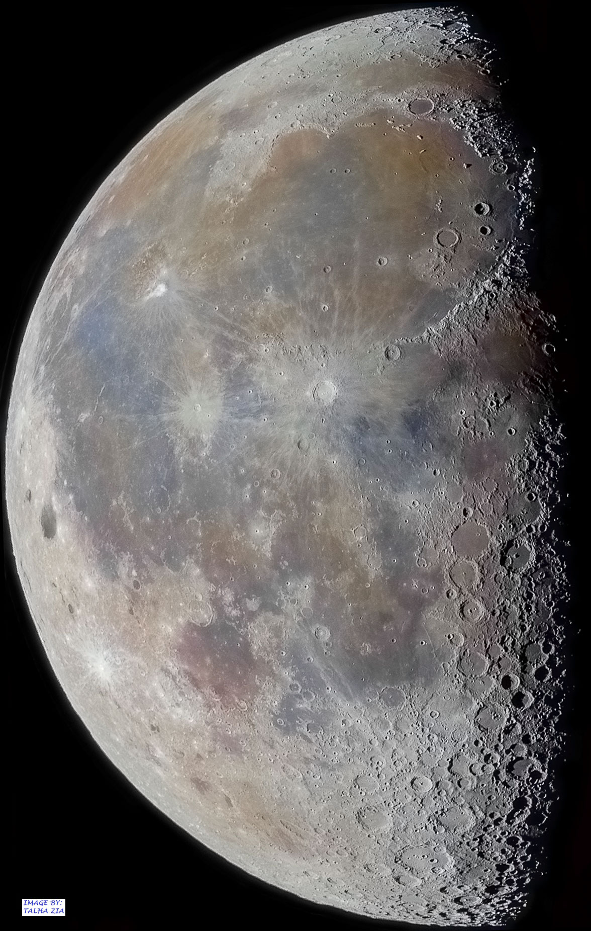 Cratères et ombres sur la ligne de terminaison de la Lune