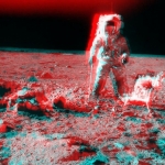 Apollo 12 : paysage en stéréo près du cratère Surveyor