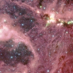 Région de formation d'étoiles massives DR21 en infrarouge