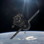 Un vaisseau Soyuz approche de la station spatiale
