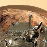 Panorama depuis le sommet du cratère Gusev sur Mars