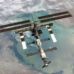 La Station Spatiale Internationale au dessus de la Mer Caspienne
