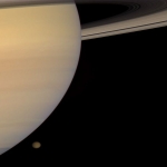 Saturne et Titan vus par Cassini