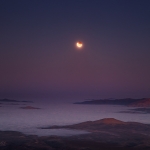 Eclipse au coucher de la Lune