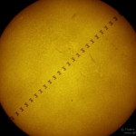 Mercure et l'ISS devant le Soleil