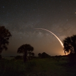 Falcon 9 et la Voie lactée