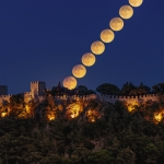 Lune éclipsée par la pénombre au Portugal