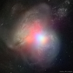 Arp 299, trous noirs dans des galaxies en collision