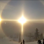 Spectaculaire halo autour du Soleil en Suède