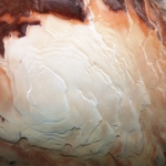Couches de matières au pôle sud de Mars