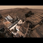 La vue de Curiosity depuis Vera Rubin Ridge