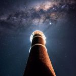 La Voie lactée sur un phare uruguayen