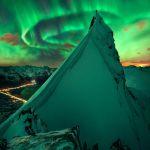 En verte compagnie, aurore polaire sur la Norvège