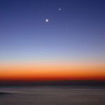 Vénus, Mercure et la lune décroissante