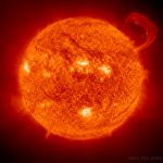 Protubérance solaire vue par Soho