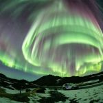 Vortex auroral sur l'Islande