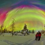 Tempête d'aurore polaire en Laponie