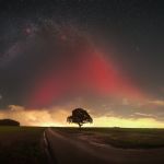 Arc auroral stable et Voie lactée sur le Nord de la France